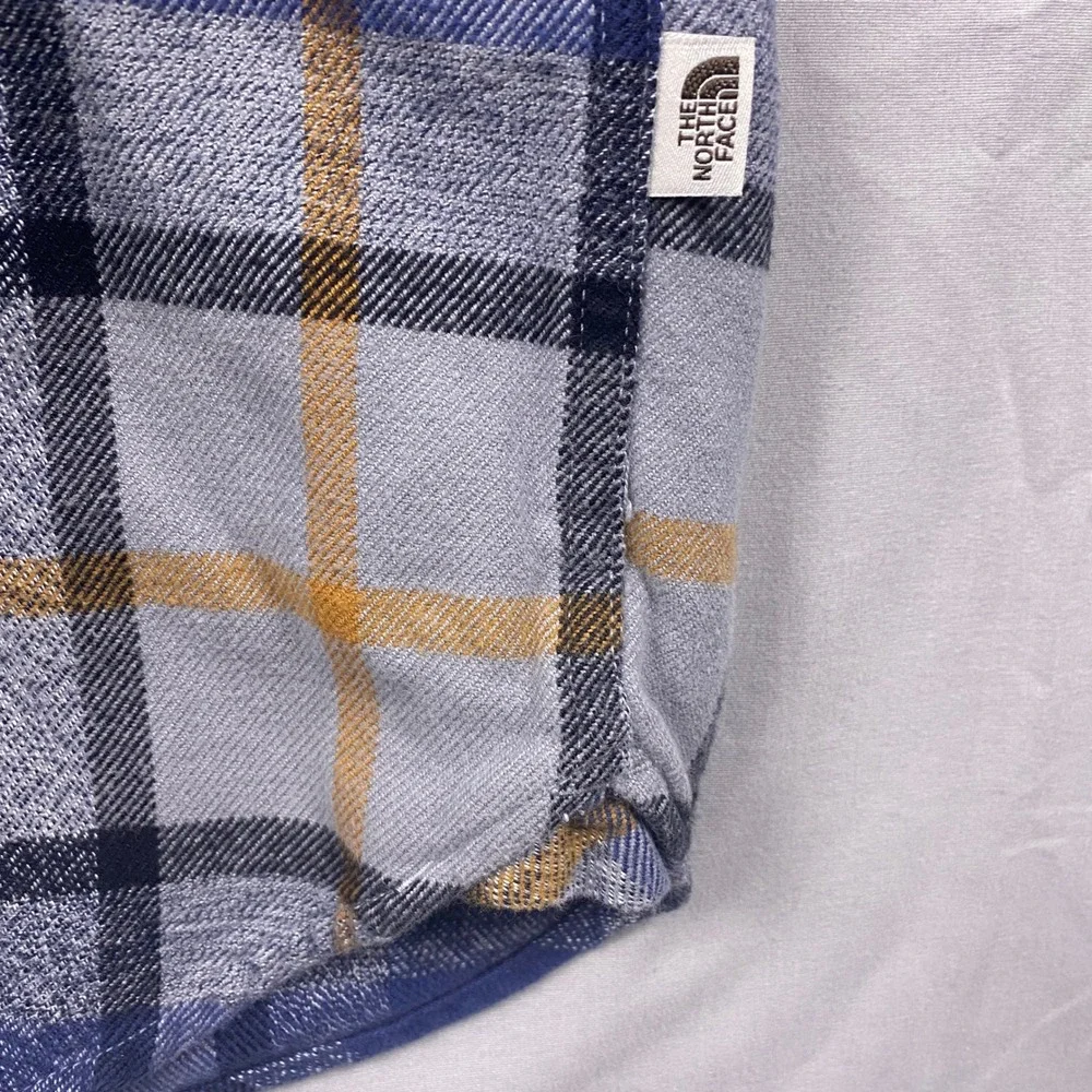 The North Face Arroyo Flannel Shirt Mens XL Blue Plaid Cotton Long Sleeve Casual